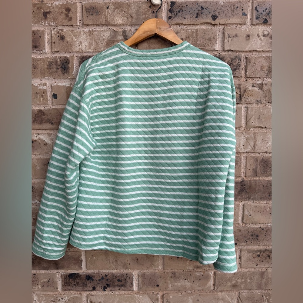 J. Crew Reversible quilted pullover Eucalyptus Steam Ivory size S - Picture 6 of 9